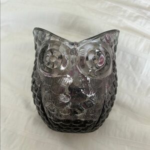 Owl glass votive holder